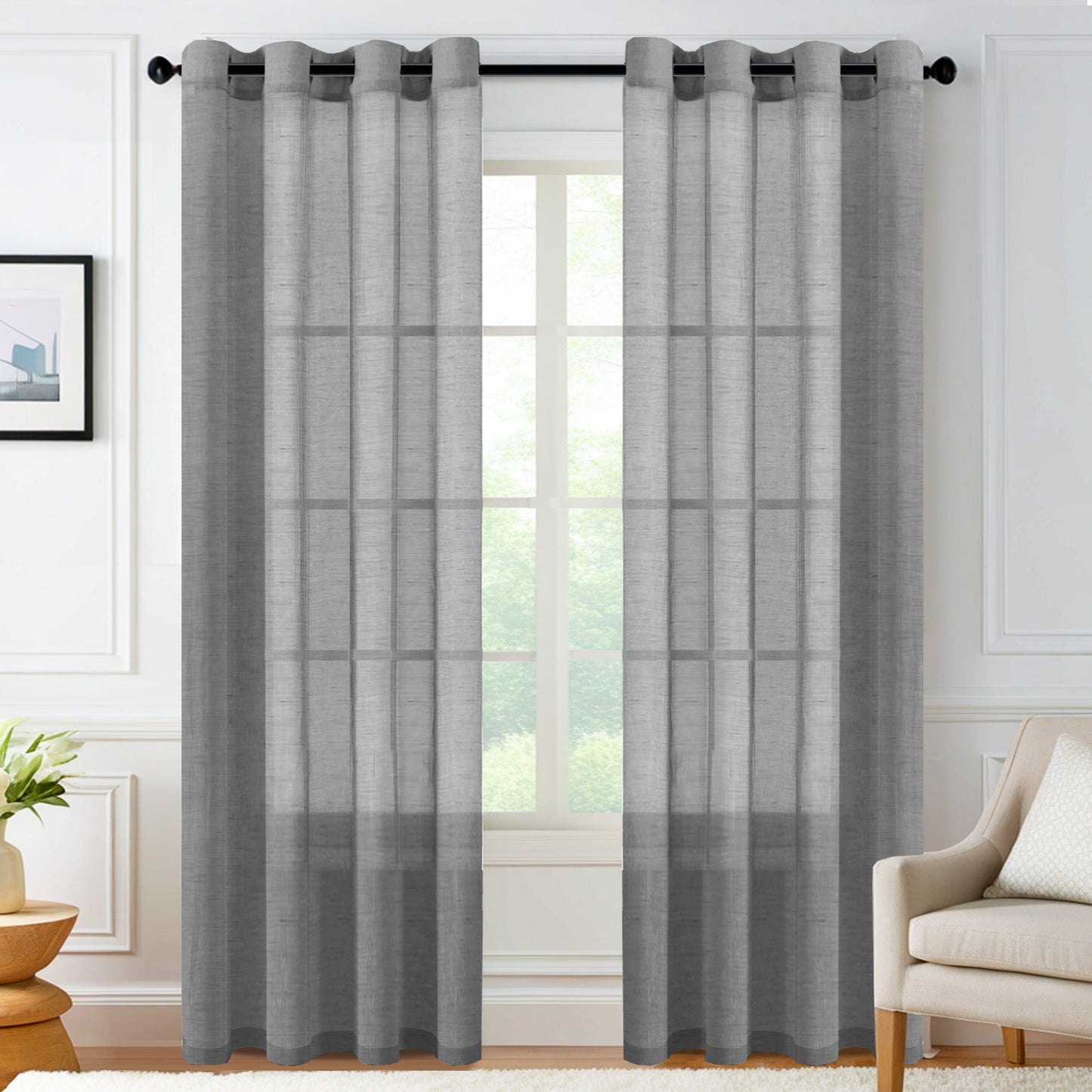 Faux Linen Sheer curtain