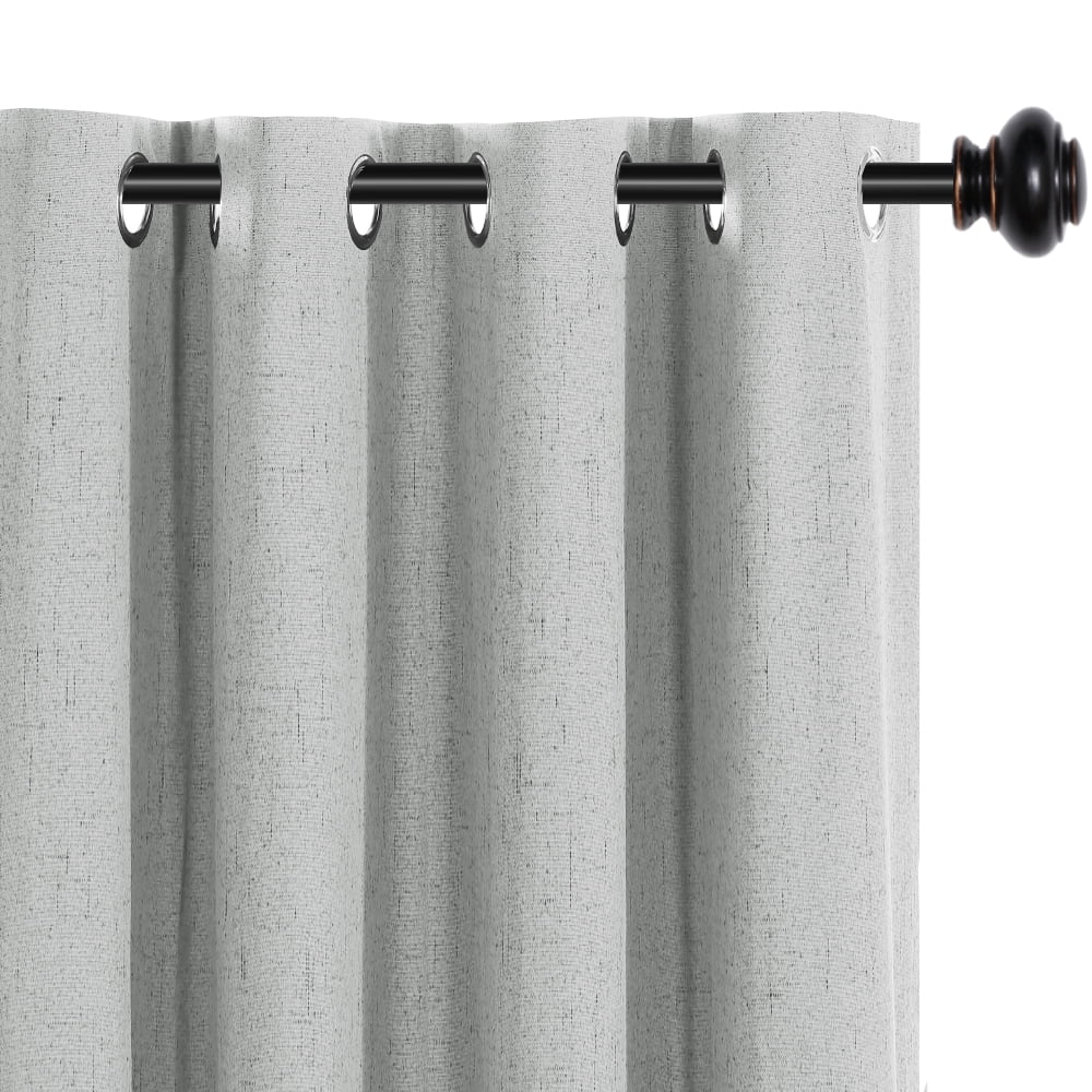 H.VERSAILTEX Natural Linen Blackout Curtains Set of 2 Panels, 100% Completely Blackout Curtains for Sliding Glass Door/Patio (52" x 96", Natural)
