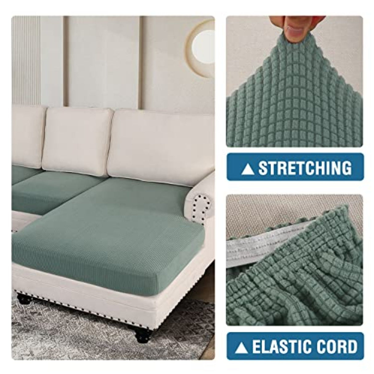 Sectional Couch Covers 3 Pieces Sofa Seat Cushion Covers L Shape Separate