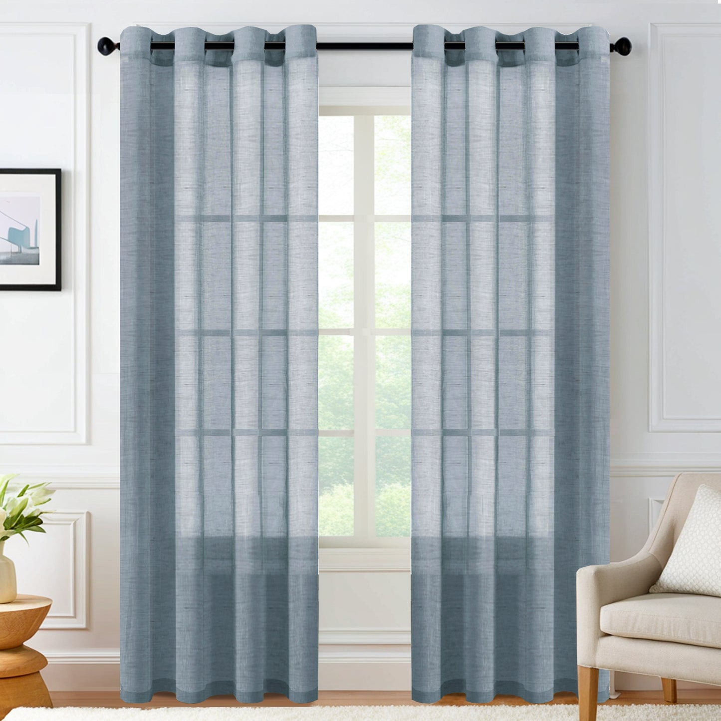 Faux Linen Sheer curtain