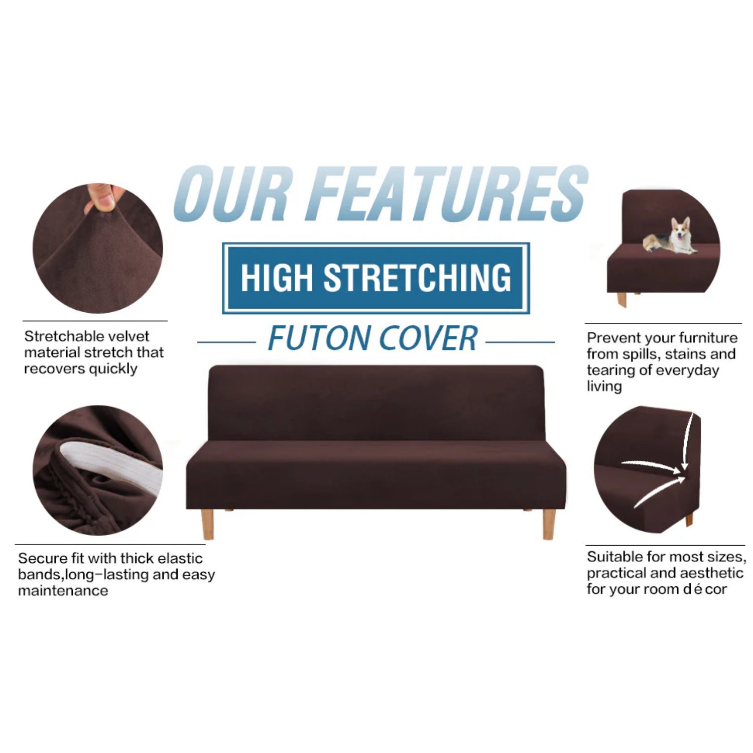 Real Velvet Futon Cover Armless Sofa Covers Sofa Bed Covers Stretch Futon Couch Cover