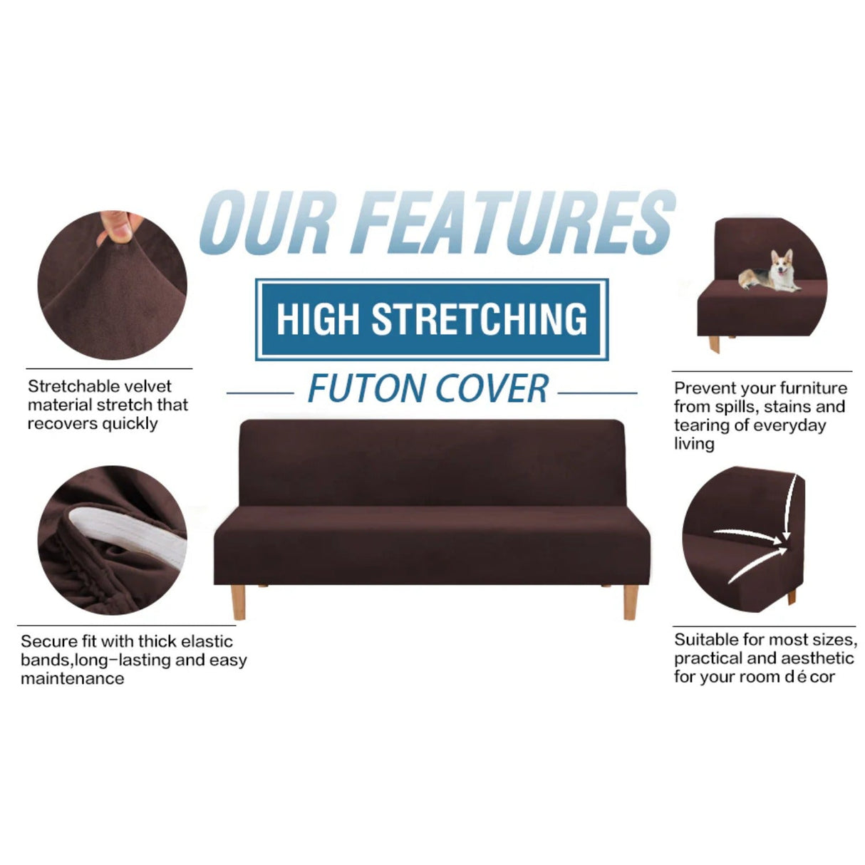 Real Velvet Futon Cover Armless Sofa Covers Sofa Bed Covers Stretch Futon Couch Cover