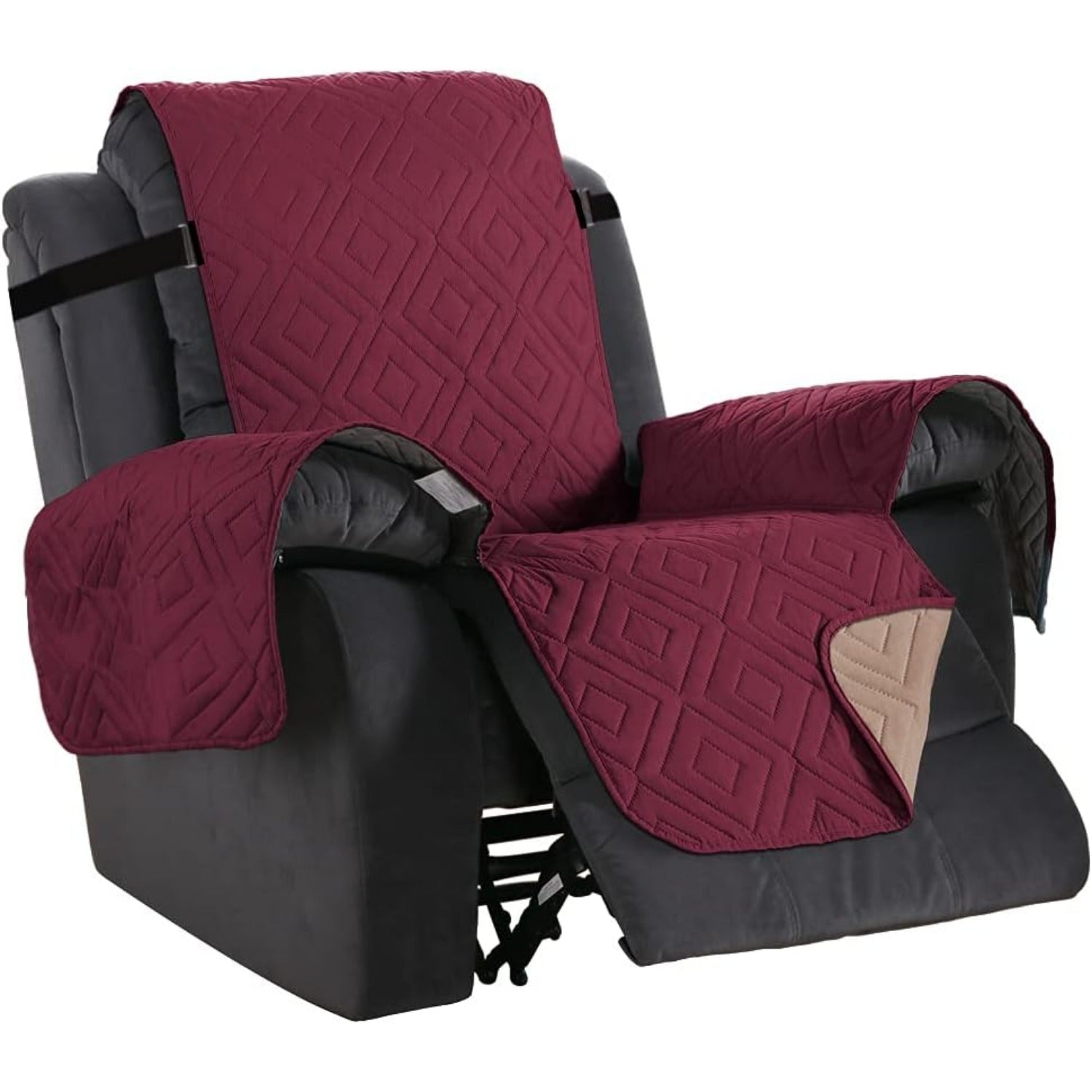 Reversible Furniture Protector Anti-Slip Water Resistant 2" Elastic Straps Couch Covers