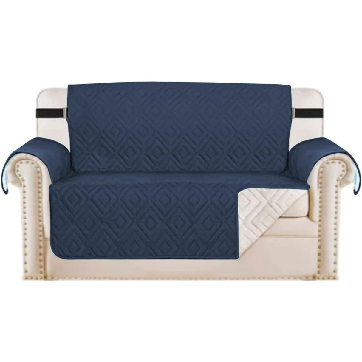 Reversible Furniture Protector Anti-Slip Water Resistant 2" Elastic Straps Couch Covers