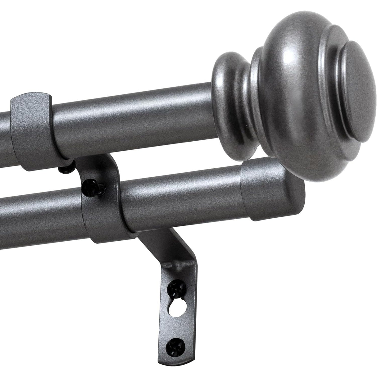 Double Curtain Rods for Windows Adjustable Decorative Telescoping Double Curtain Rod