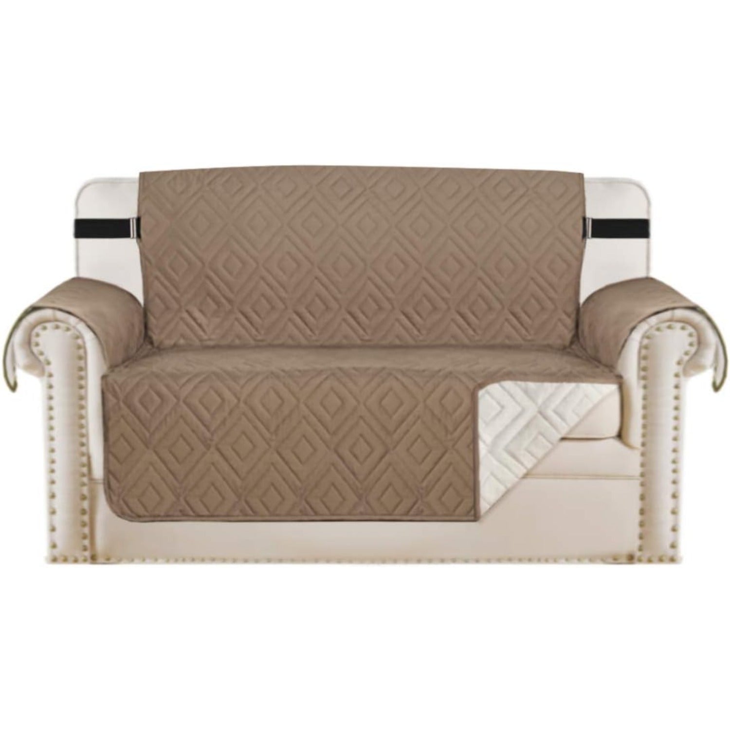 Reversible Furniture Protector Anti-Slip Water Resistant 2" Elastic Straps Couch Covers