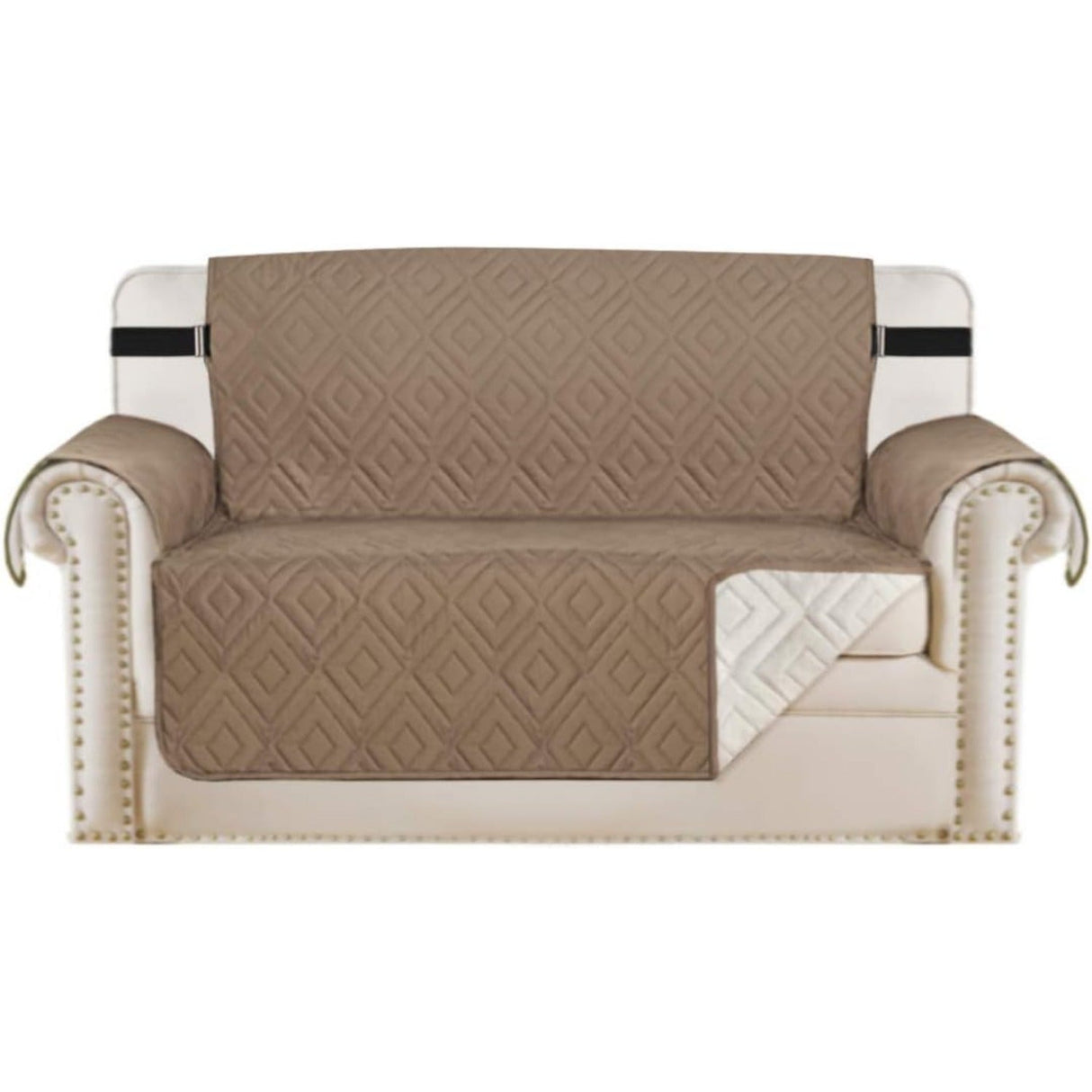 Reversible Furniture Protector Anti-Slip Water Resistant 2" Elastic Straps Couch Covers