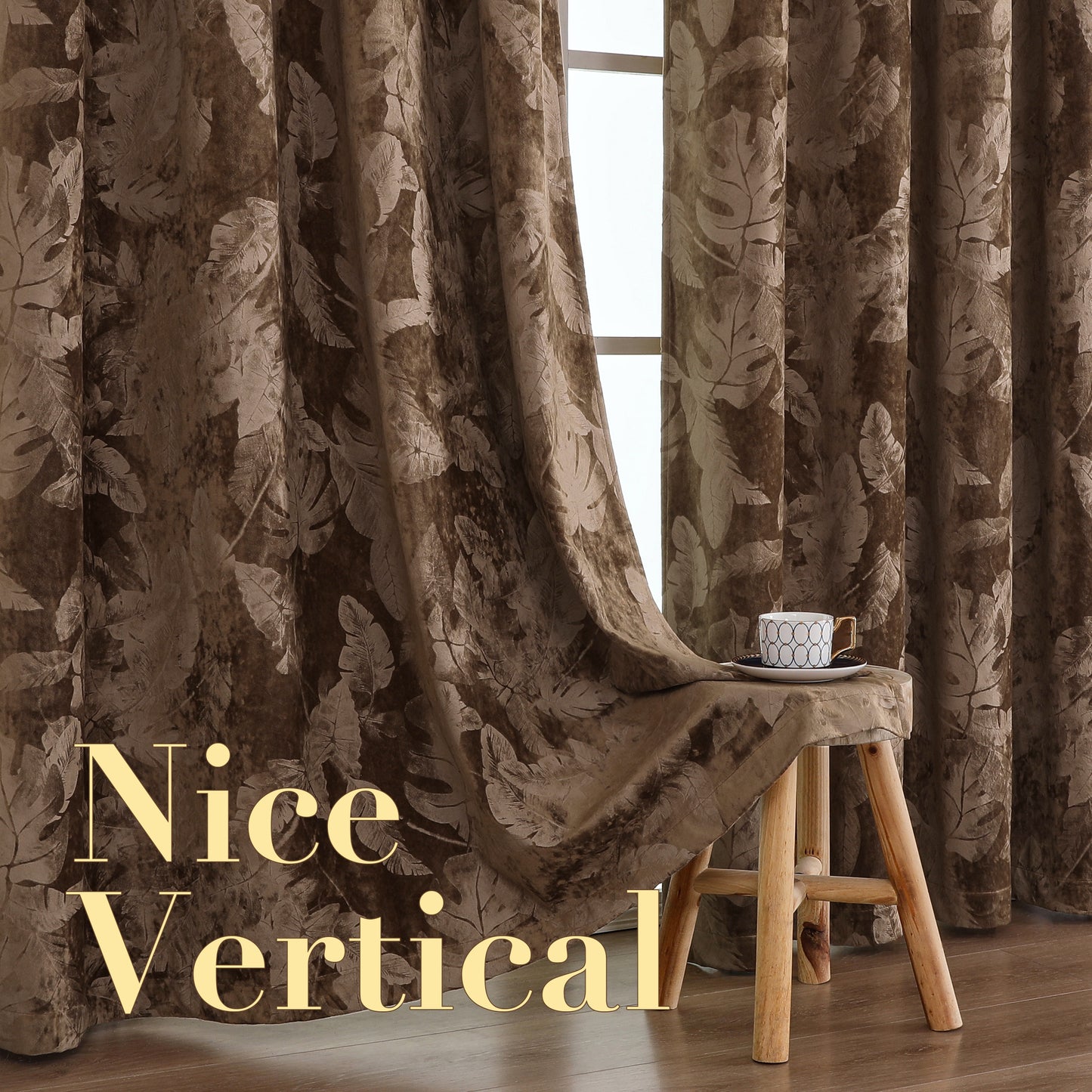 Printed Floral Velvet Curtains