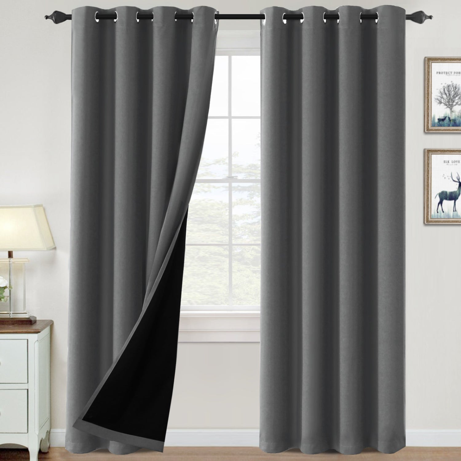 ?special discount?100% Blackout Thermal Insulated Blackout Curtains for Bedroom