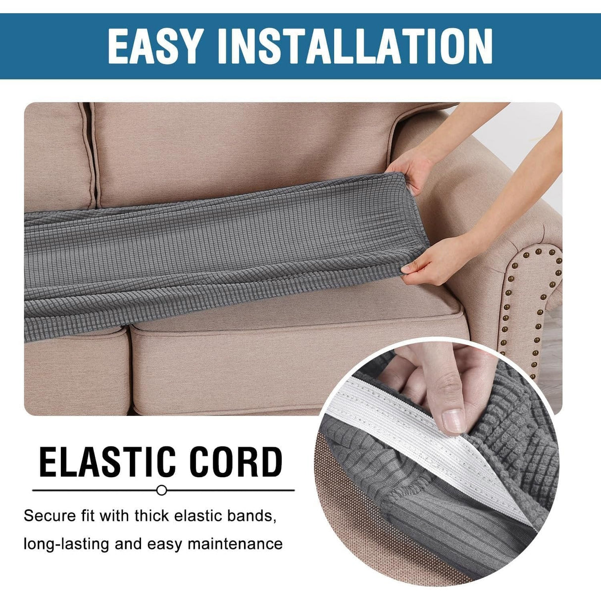 Super Stretch Individual Seat Couch Slipcover