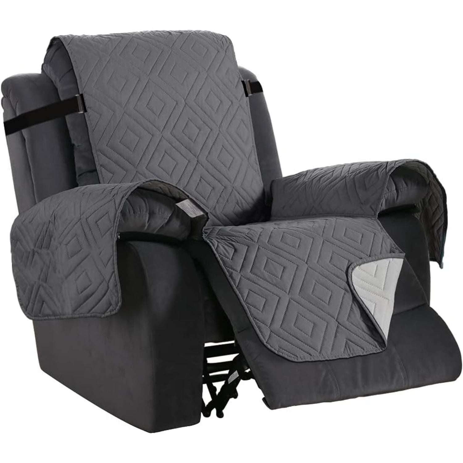 Reversible Furniture Protector Anti-Slip Water Resistant 2" Elastic Straps Couch Covers