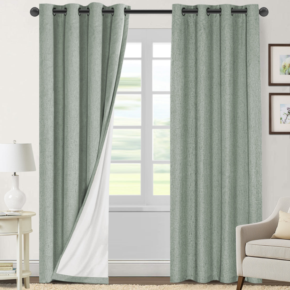 Tessalyn 100% Blackout Faux Linen Curtains