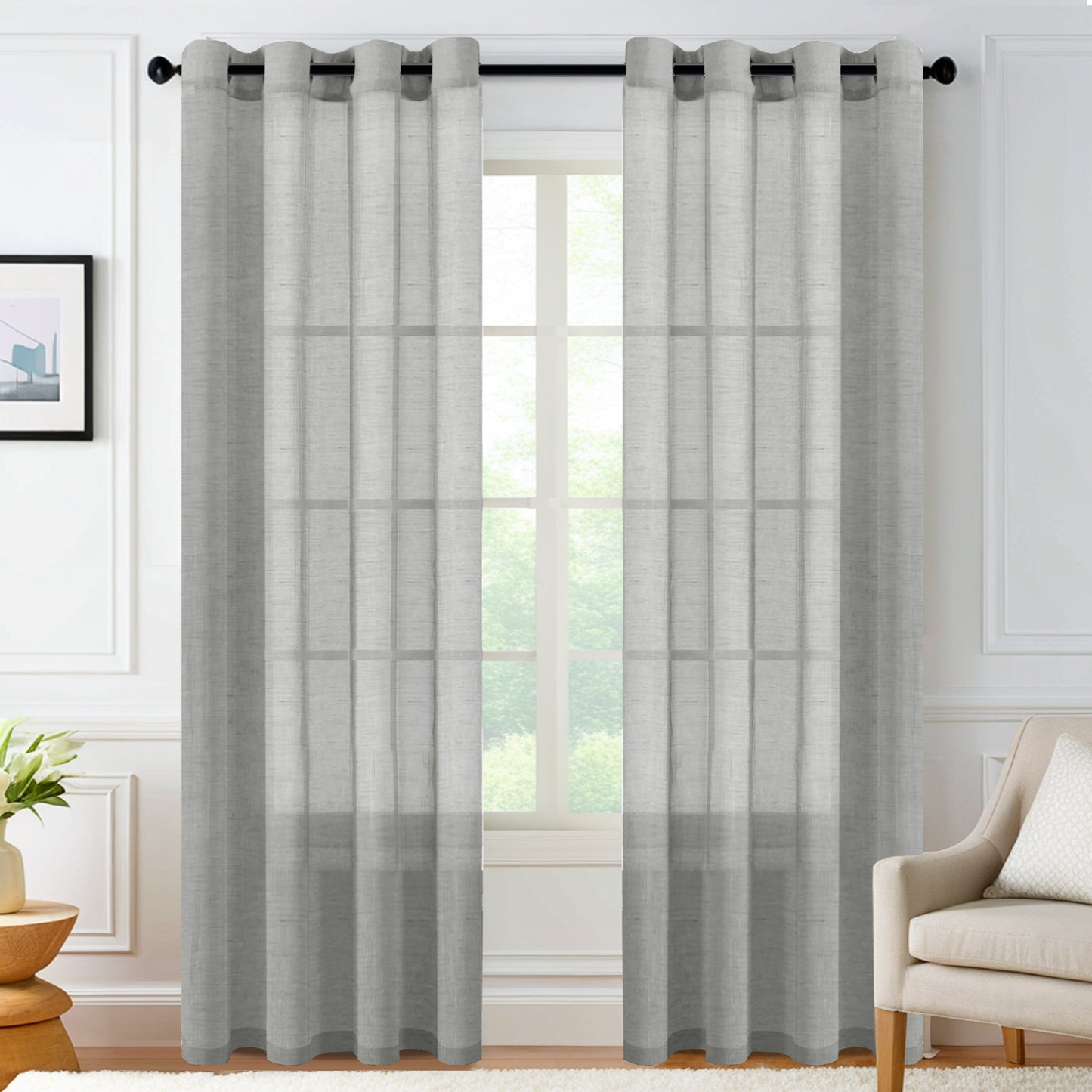 Faux Linen Sheer curtain