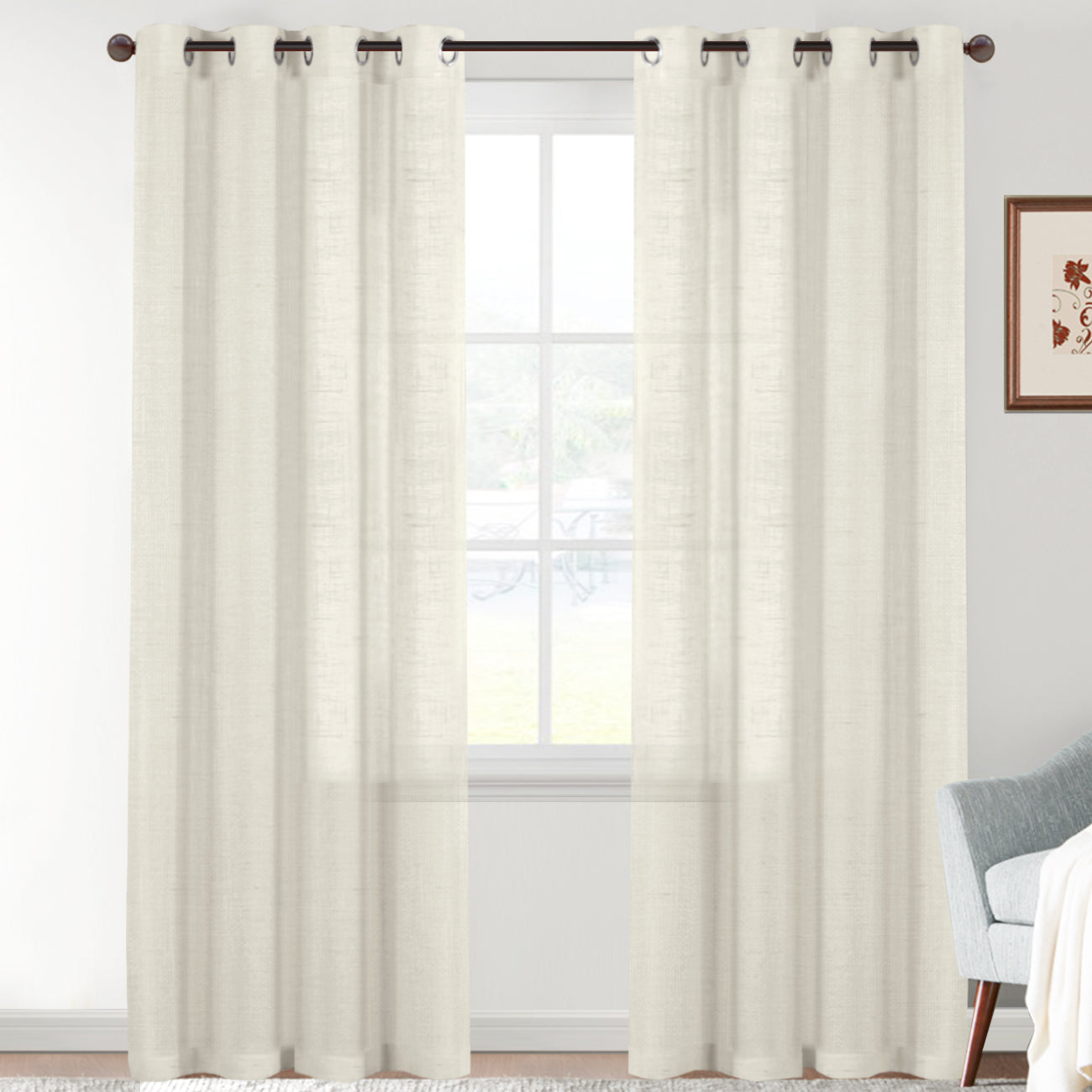 Faux Linen Light Filtering Curtains