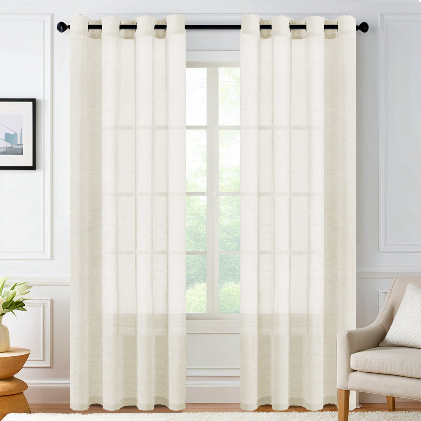 Faux Linen Sheer curtain