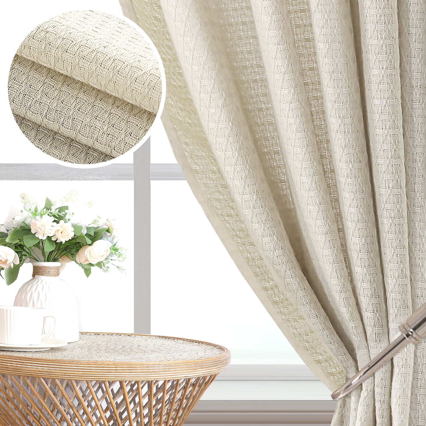 Lichtfiltervorhänge im Boho-Stil