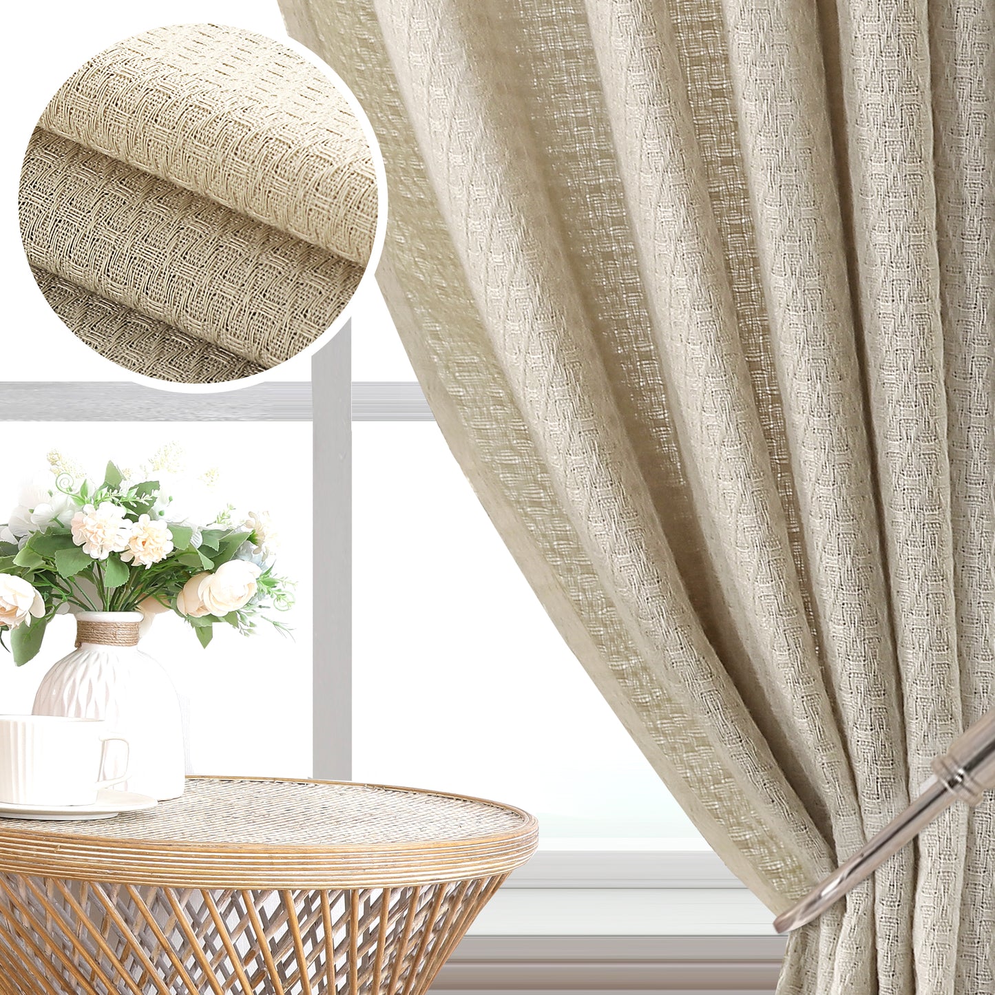 Lichtfiltervorhänge im Boho-Stil