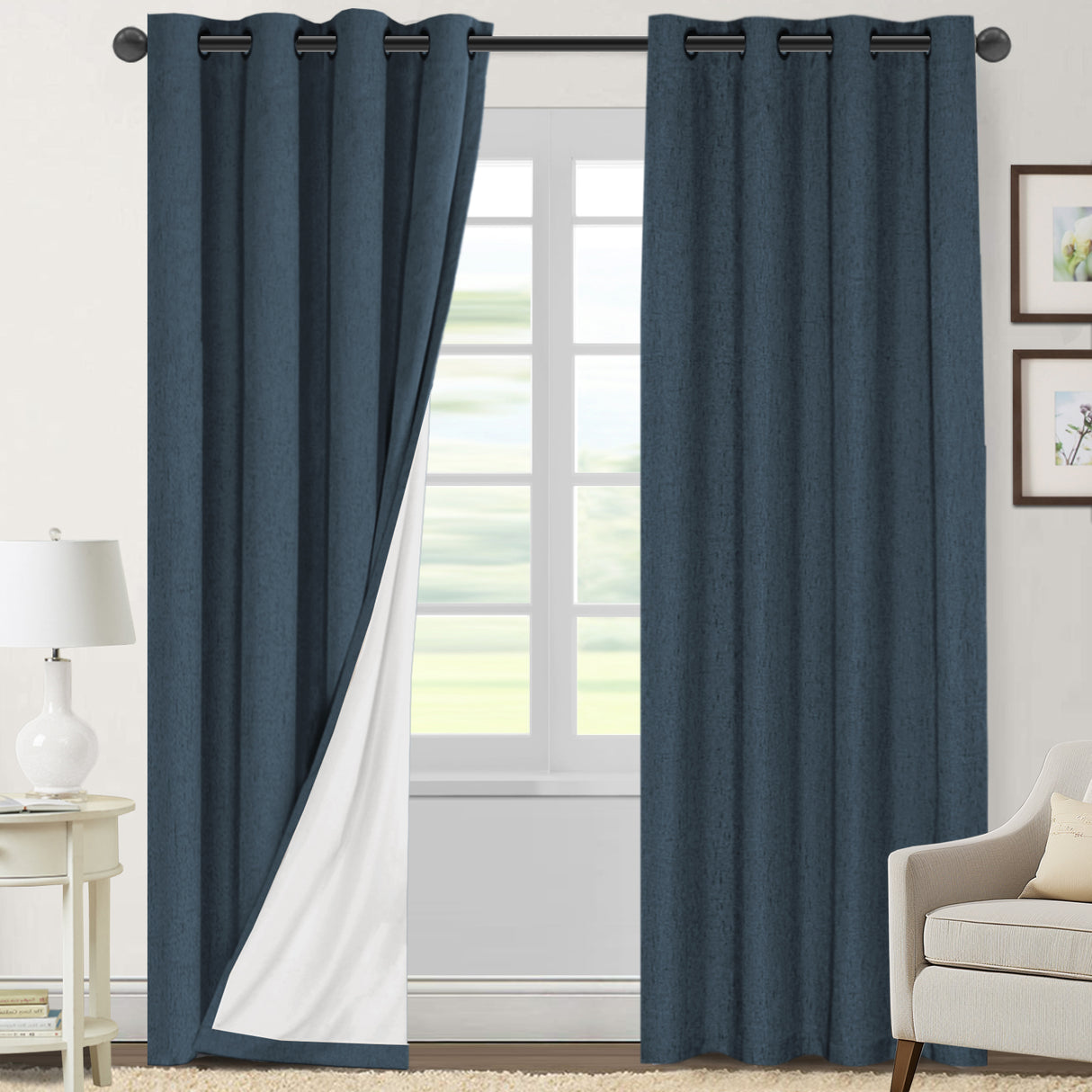 Tessalyn 100% Blackout Faux Linen Curtains