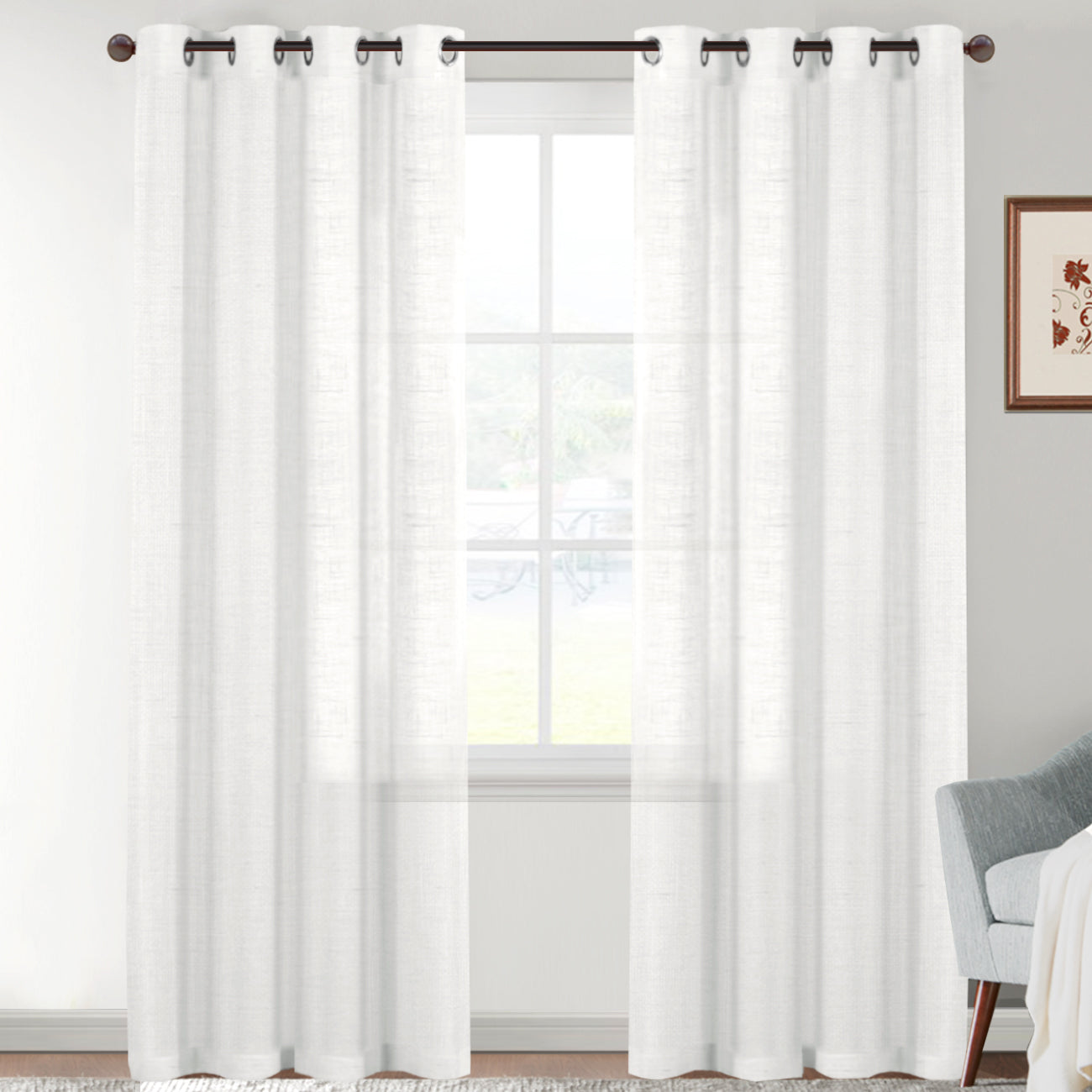 Faux Linen Light Filtering Curtains