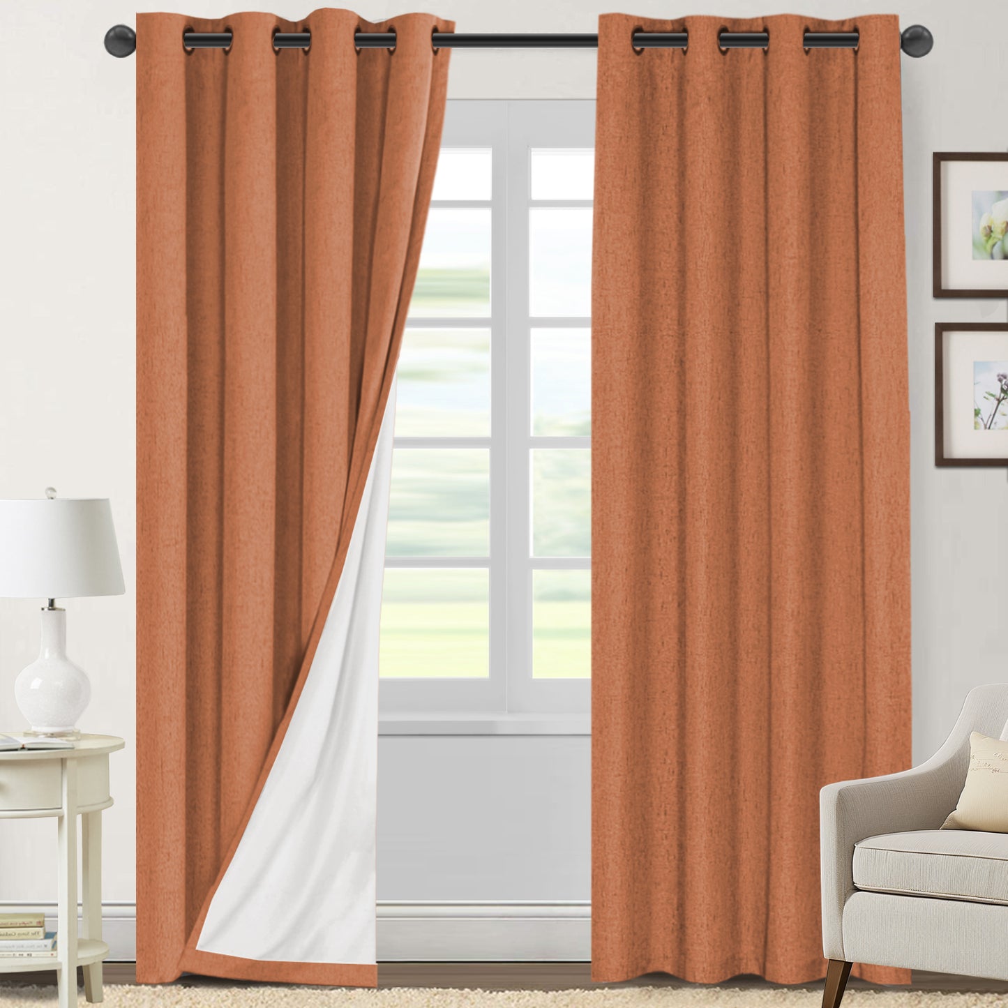 100% Blackout Faux Linen Curtains