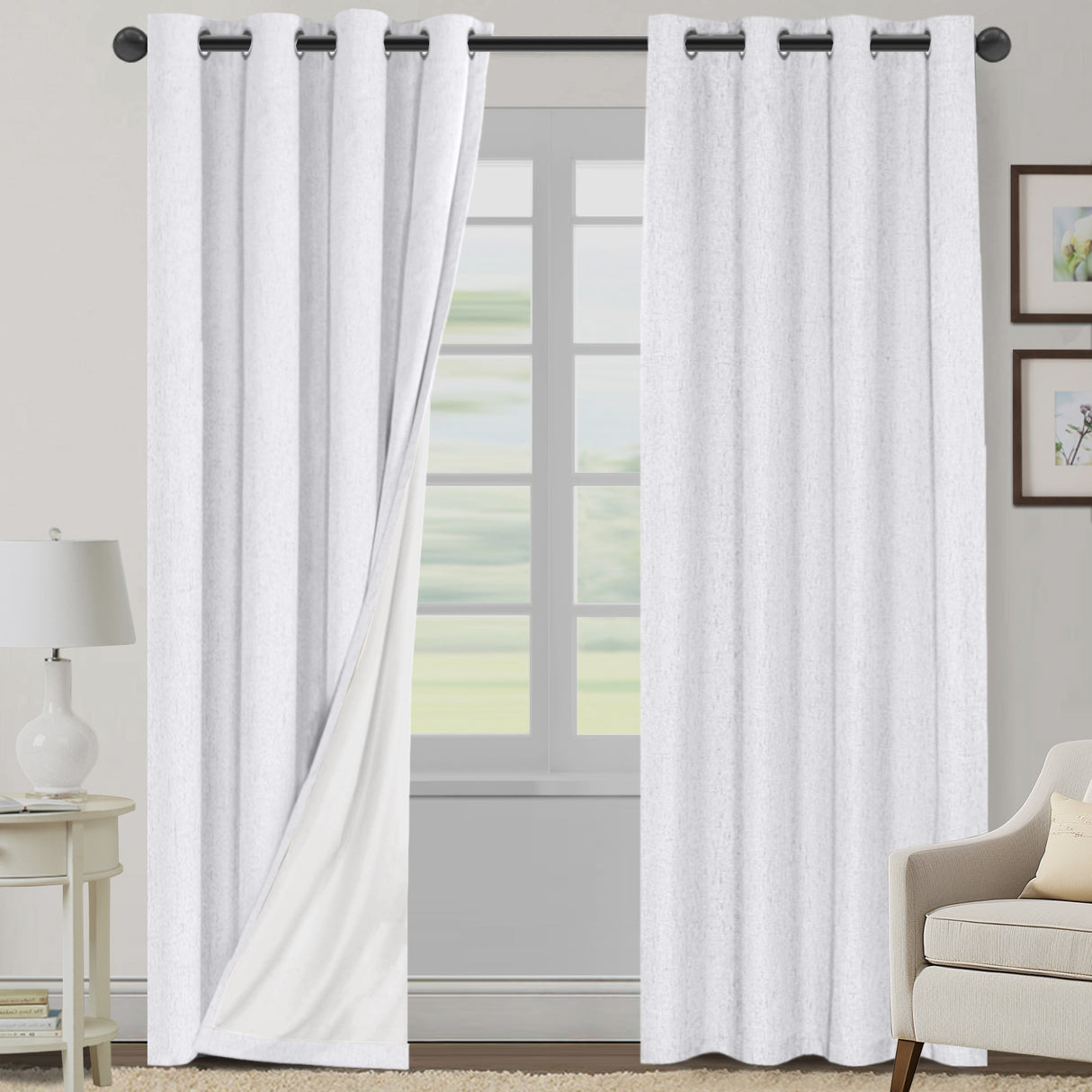 Tessalyn 100% Blackout Faux Linen Curtains