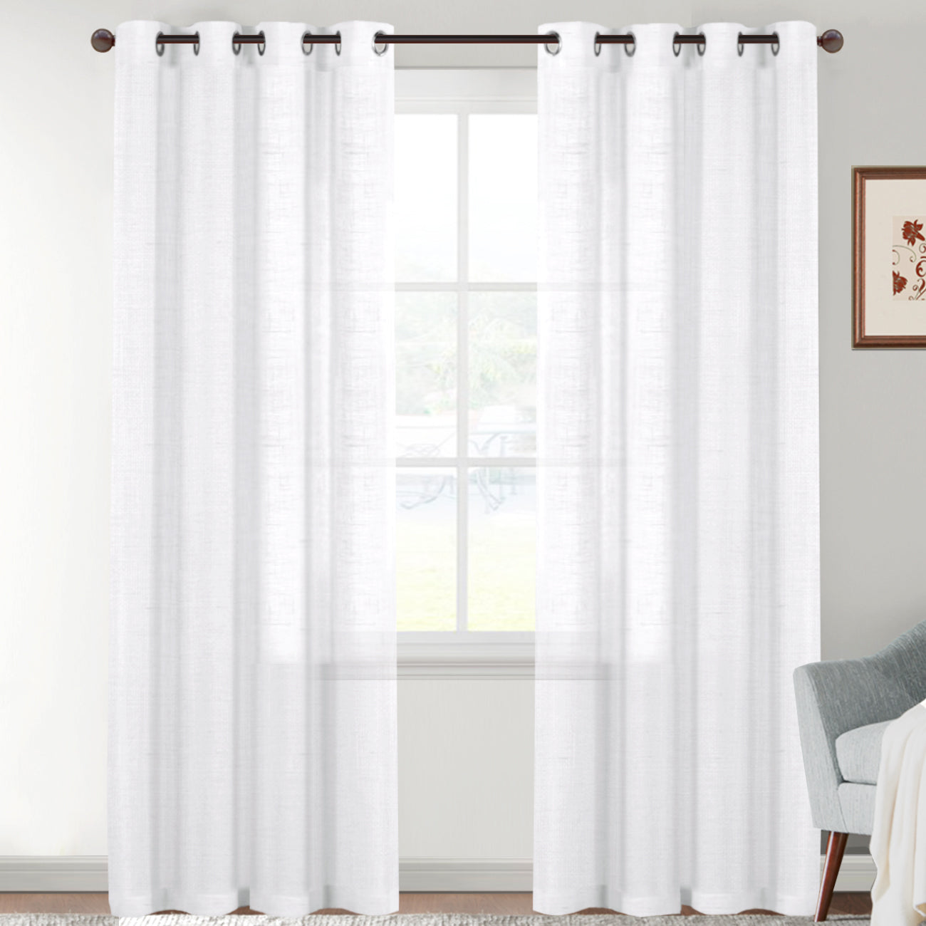 Faux Linen Light Filtering Curtains