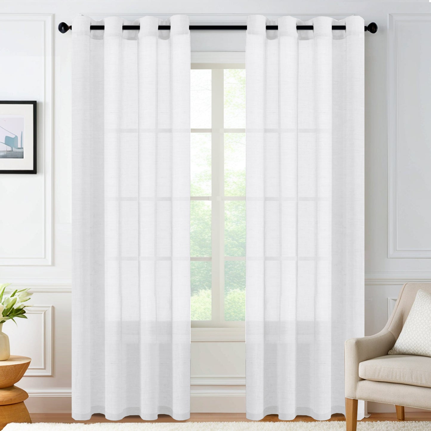 Faux Linen Sheer curtain