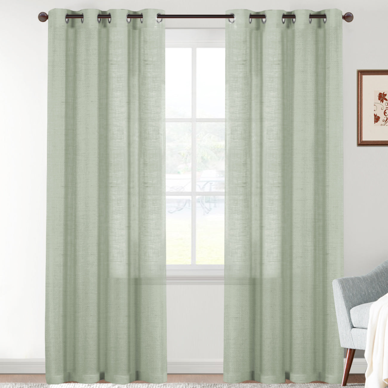 Faux Linen Light Filtering Curtains
