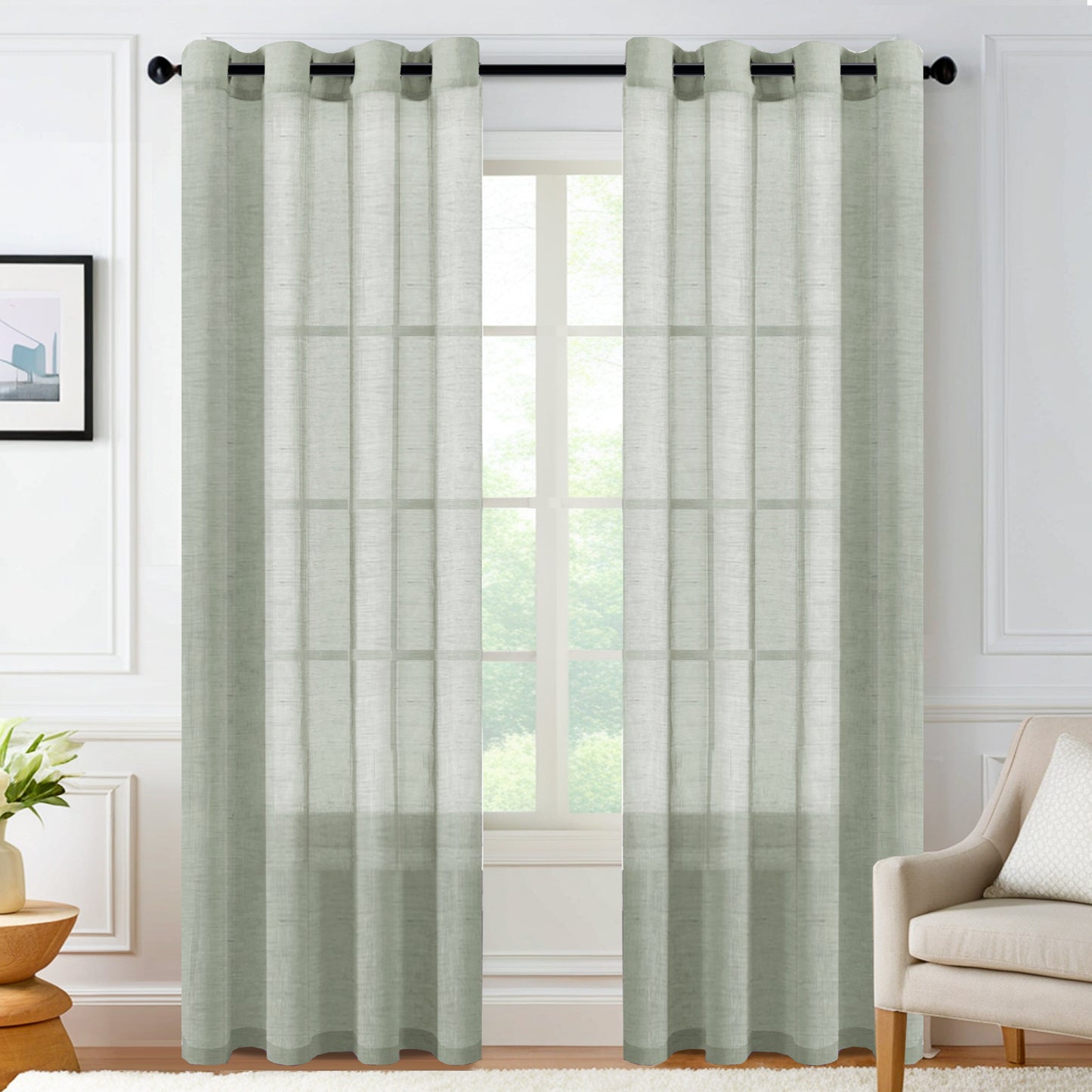 Faux Linen Sheer curtain