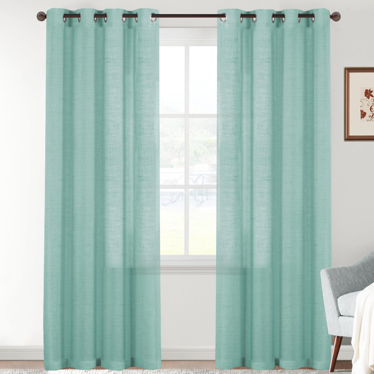 Faux Linen Light Filtering Curtains