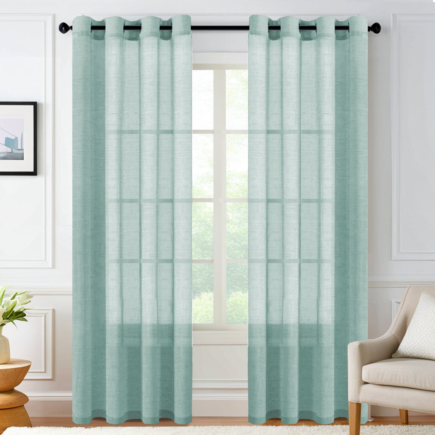 Faux Linen Sheer curtain