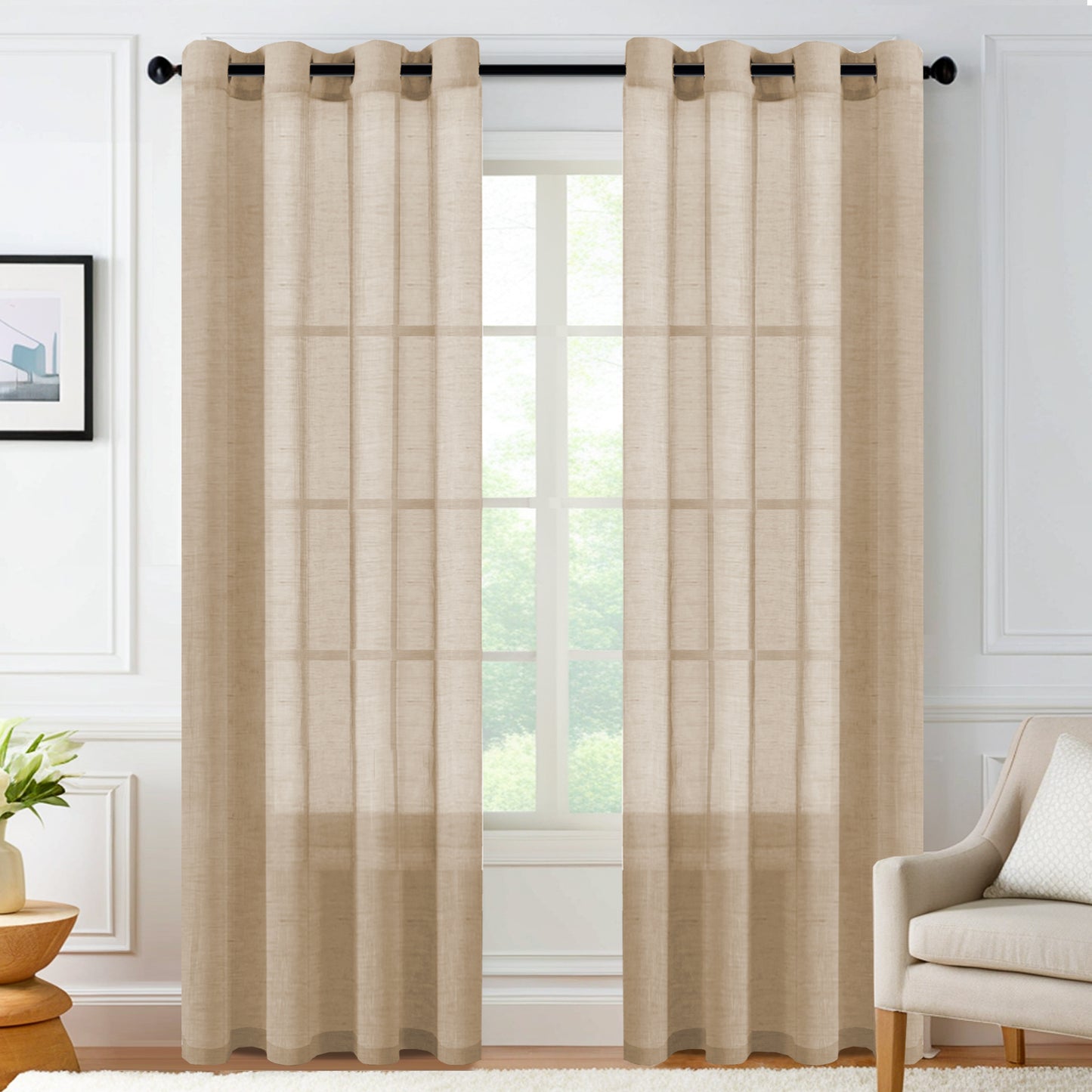 Faux Linen Sheer curtain