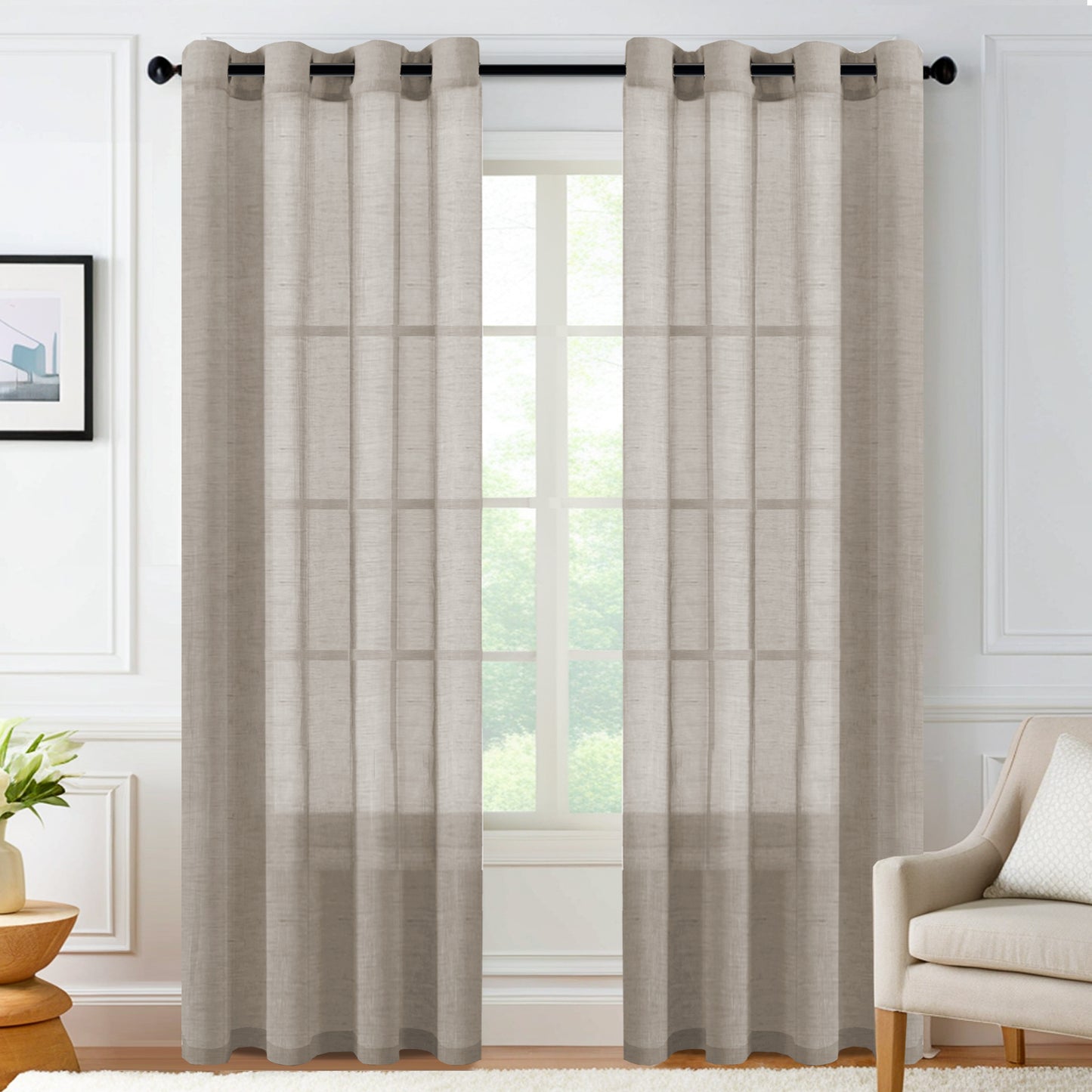 Faux Linen Sheer curtain