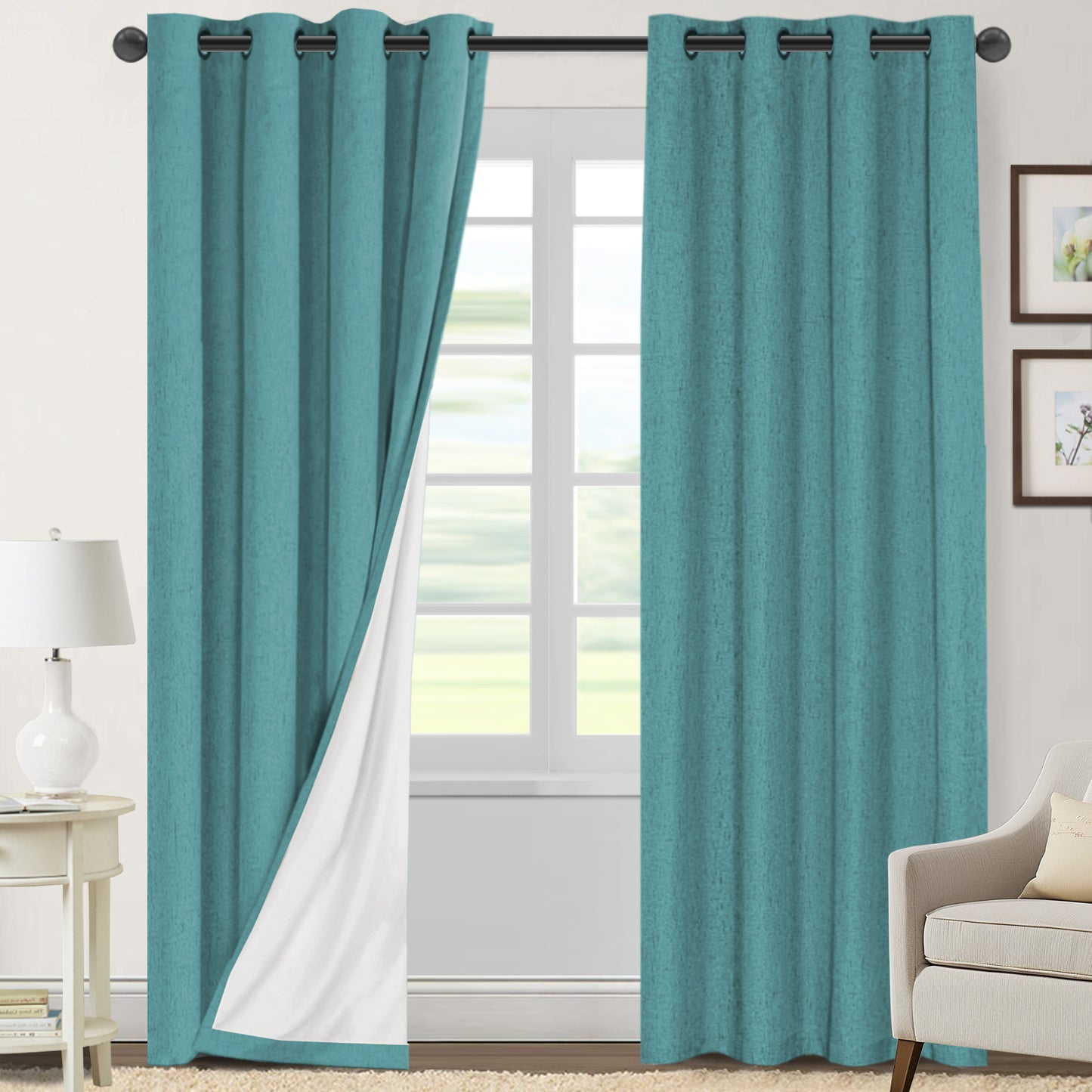 100% Blackout Faux Linen Curtains