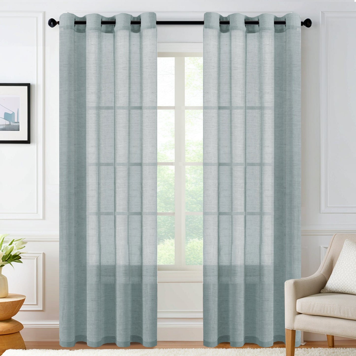 Faux Linen Sheer curtain
