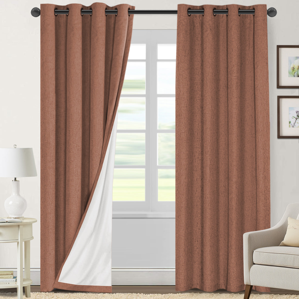 Tessalyn 100% Blackout Faux Linen Curtains