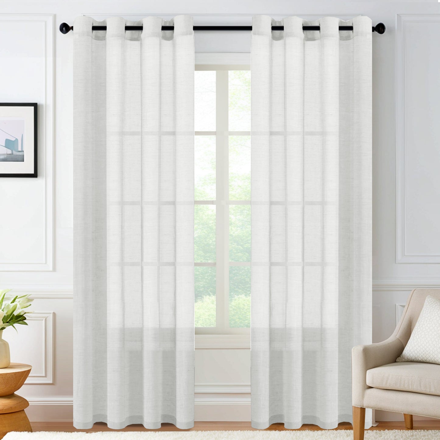 Faux Linen Sheer curtain