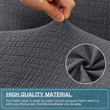 H.VERSAILTEX 100% Waterproof Jacquard Stretch Futon Slipcover Non-Slip Armless Sofa Cover Washable Furniture Protector with Elastic Bottom for Kids and Pets, Grey