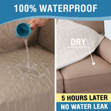 H.VERSAILTEX 100% Waterproof Sofa Cover Non-Slip Machine Washable with Elastic Straps Slipcovers Pet-friendly Furniture Protector (Oversized Sofa, French Oak)