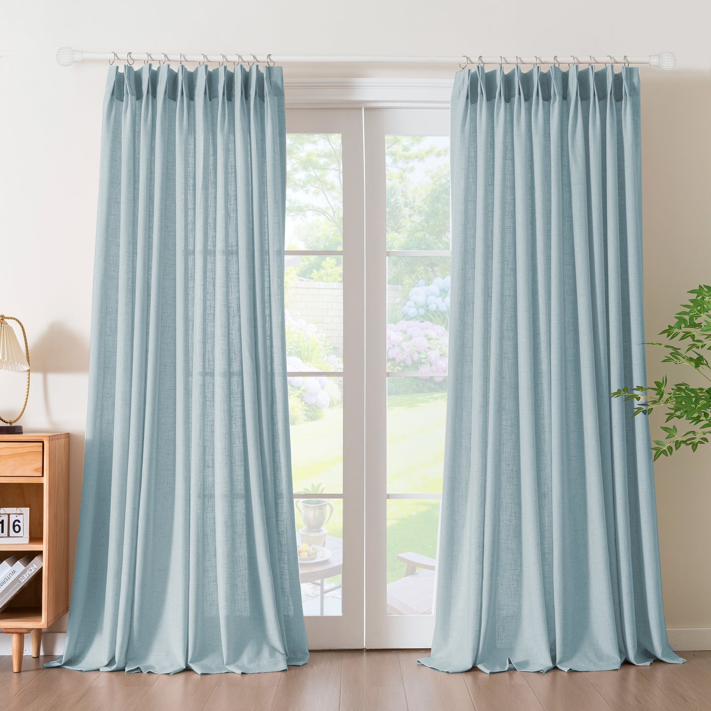 Flowing linen curtains