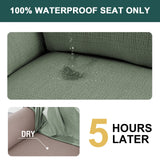 H.VERSAILTEX Premium Jacquard Stretch Sofa Cover with Waterproof Seat & Elastic Bottom Protection for Kids,Pets 1-Piece Furniture Protector Slipcover(Armchair,Sea Grass)