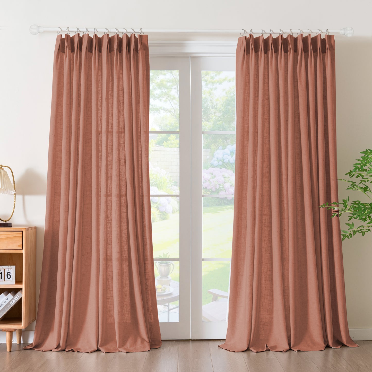 Flowing linen curtains