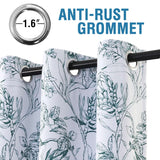 H.VERSAILTEX 100% Blackout Curtains Camellia Floral Printed Drapes Leah Floral Thermal Bedroom Curtains for Living room with Black Liner 2 Panels,52" x 96",Teal