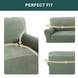 H.VERSAILTEX Premium Jacquard Stretch Sofa Cover with Waterproof Seat & Elastic Bottom Protection for Kids,Pets 1-Piece Furniture Protector Slipcover(Armchair,Sea Grass)