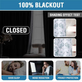 H.VERSAILTEX 100% Blackout Curtains Camellia Floral Printed Drapes Leah Floral Thermal Bedroom Curtains for Living room with Black Liner 2 Panels,52" x 96",Teal