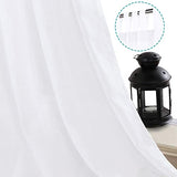 Linen Curtains Natural Linen Blended Tab Top Light Filtering Sheer Curtains
