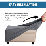 Ottoman Cover Slipcover Rectangle Fit Length Footrest Sofa Slipcovers Stool Cover