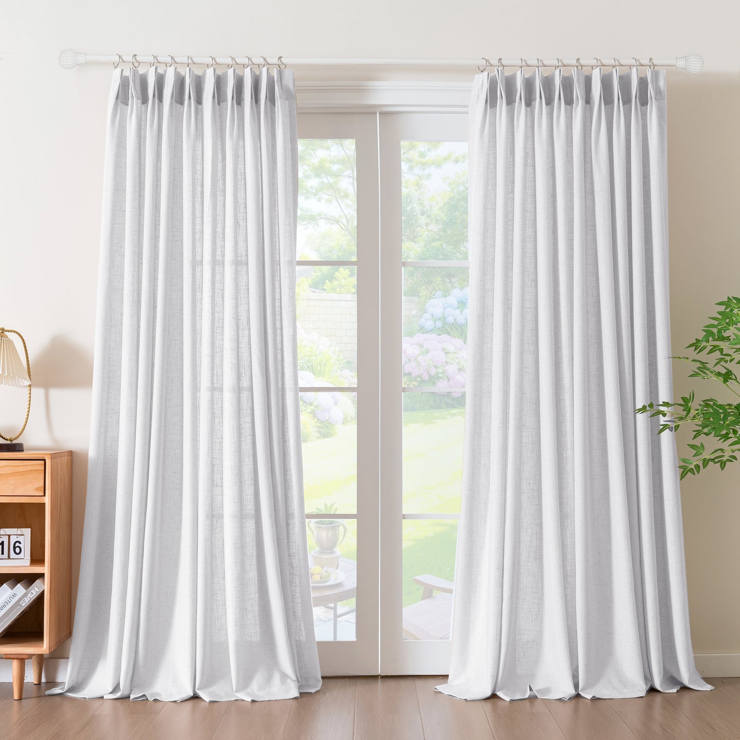 Flowing linen curtains