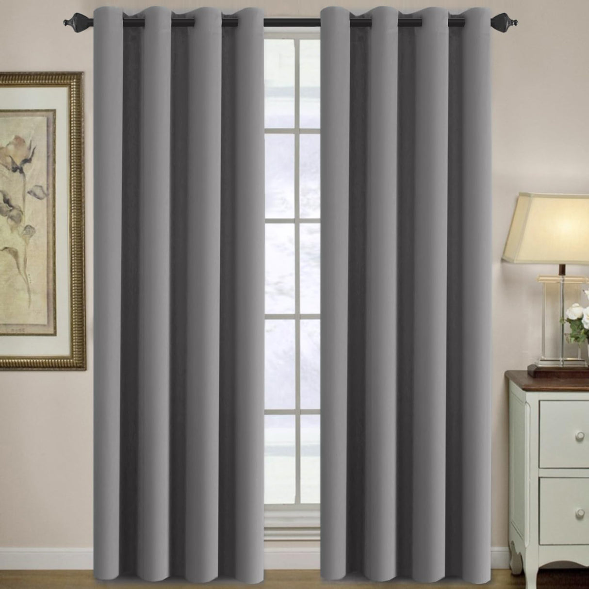 Light Blocking Thermal Insulated Curtain Grommet Top One Panel
