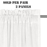 Natural Linen Blended Curtains Light Filtering Rod Pocket Sheer Curtains